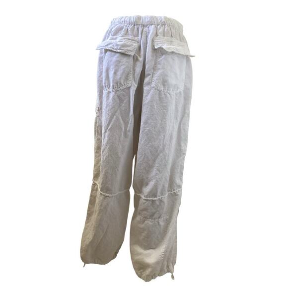 Zara women’s linen blend cargo trousers white beachy pants sz XS - Picture 2 of 7